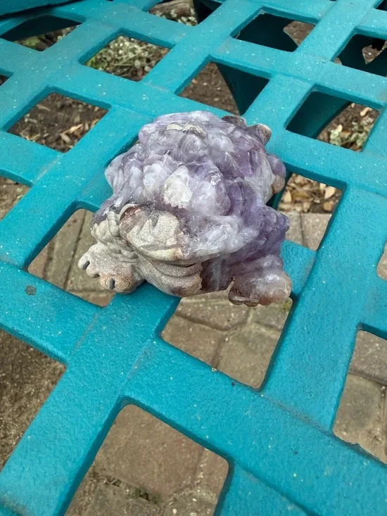 Dream Amethyst Crystal Money Toad 12 oz - Picture 5 of 11